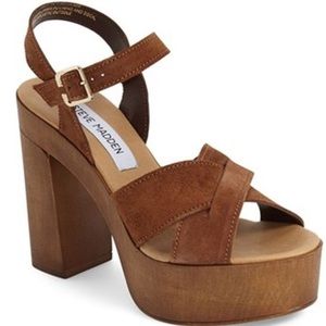 Liveana chestnut suede heels